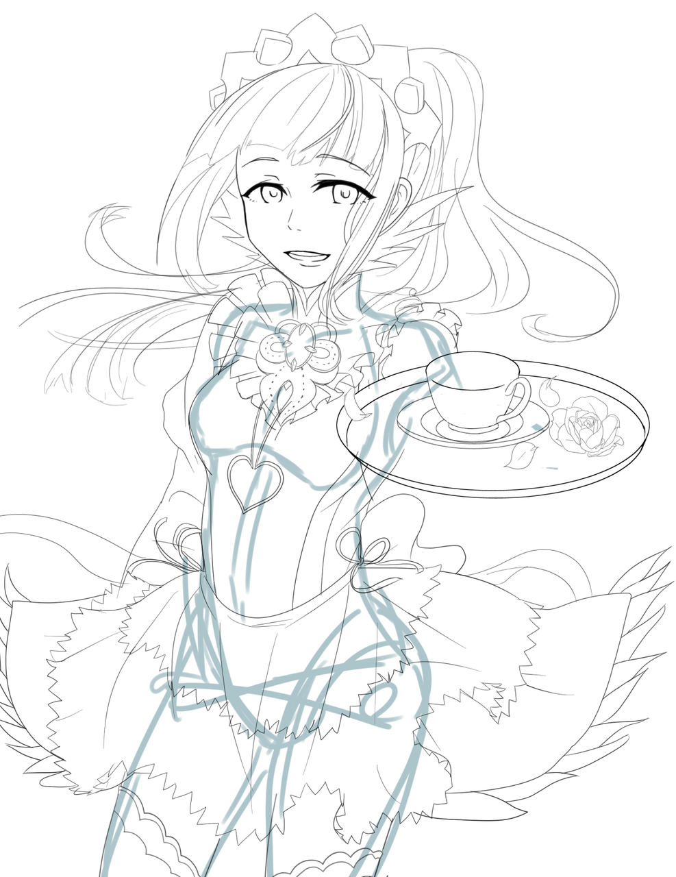 絵 イラスト この角度だとトレーを持つ腕はどうなるんでしょうか デッサン速報