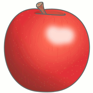 りんごのイラスト・絵カード素材｜果物のイラスト