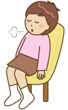 「休む」「ため息」のイラスト・絵カード