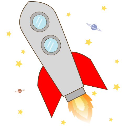 幼稚園児のイラスト 絵カード ロケットのイラスト 絵カード素材