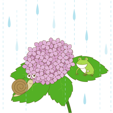 幼稚園児のイラスト 絵カード 梅雨のイラスト 絵カード素材