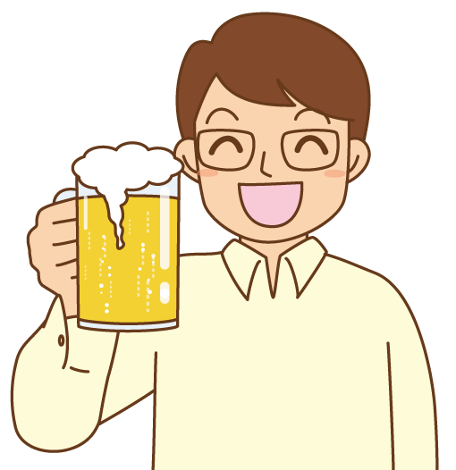 飲み会・懇親会・ビールを飲む・乾杯のイラスト・絵カード