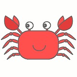 幼稚園児のイラスト 絵カード カニのイラスト 絵カード素材 海の生きもののイラスト