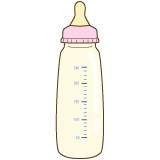 哺乳瓶・ミルクのイラスト・絵カード素材