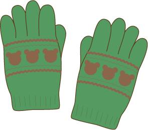 手袋(男の子）のイラスト・絵カード素材