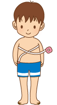 幼稚園児のイラスト 絵カード 胸囲をはかる 身体検査 イラスト 絵カード