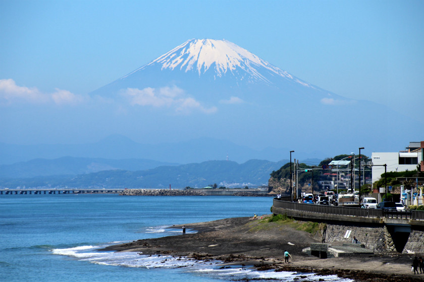 稲村ケ崎からの富士山 鎌倉高校前 今日の鎌倉 稲村ケ崎からの富士山 鎌倉高校前 今日の鎌倉