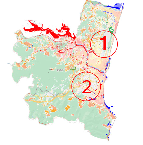 宮崎市比較的安全MAP
