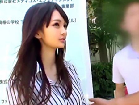 【企画】ナンパした美人娘に素股だけだったけど…賞金上乗せでやっちゃった|跡美しゅり動画