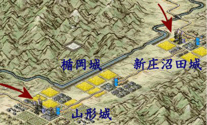 羽前をすすむ各軍
