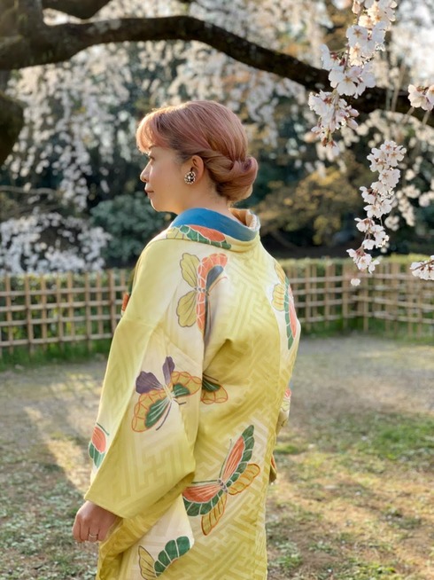 chinaco．黒蝶々の着物と羽織⭕オマケ⚫帯と⚫バッグと⚫リボン