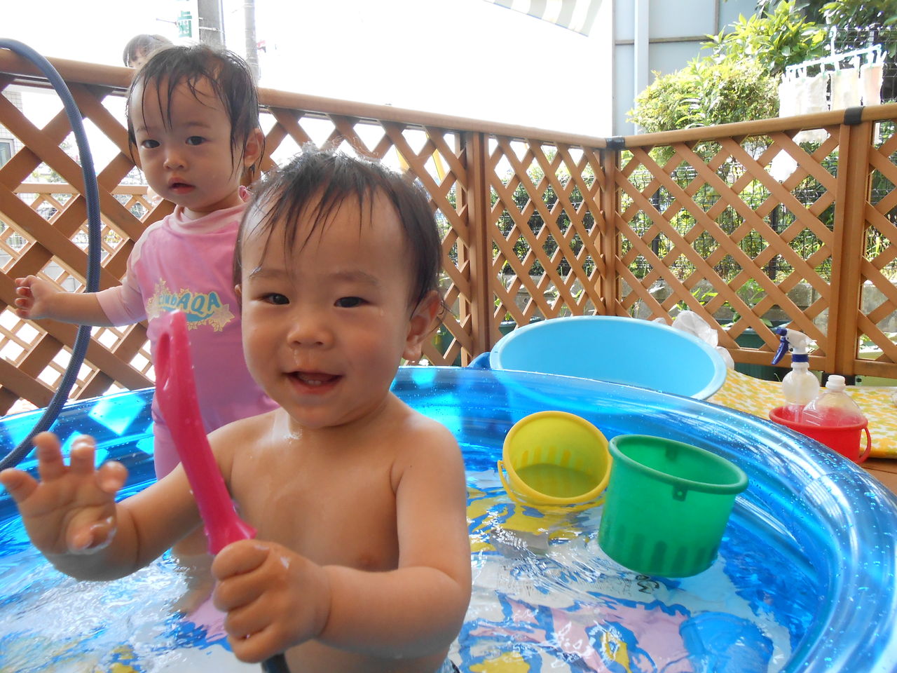 プール 水遊び 0歳児 稲毛すきっぷ保育園