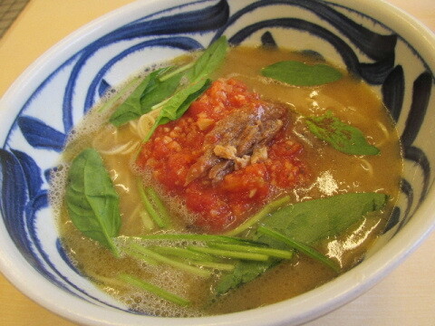 かなで食堂　ふくおか　ラーメン　トマト