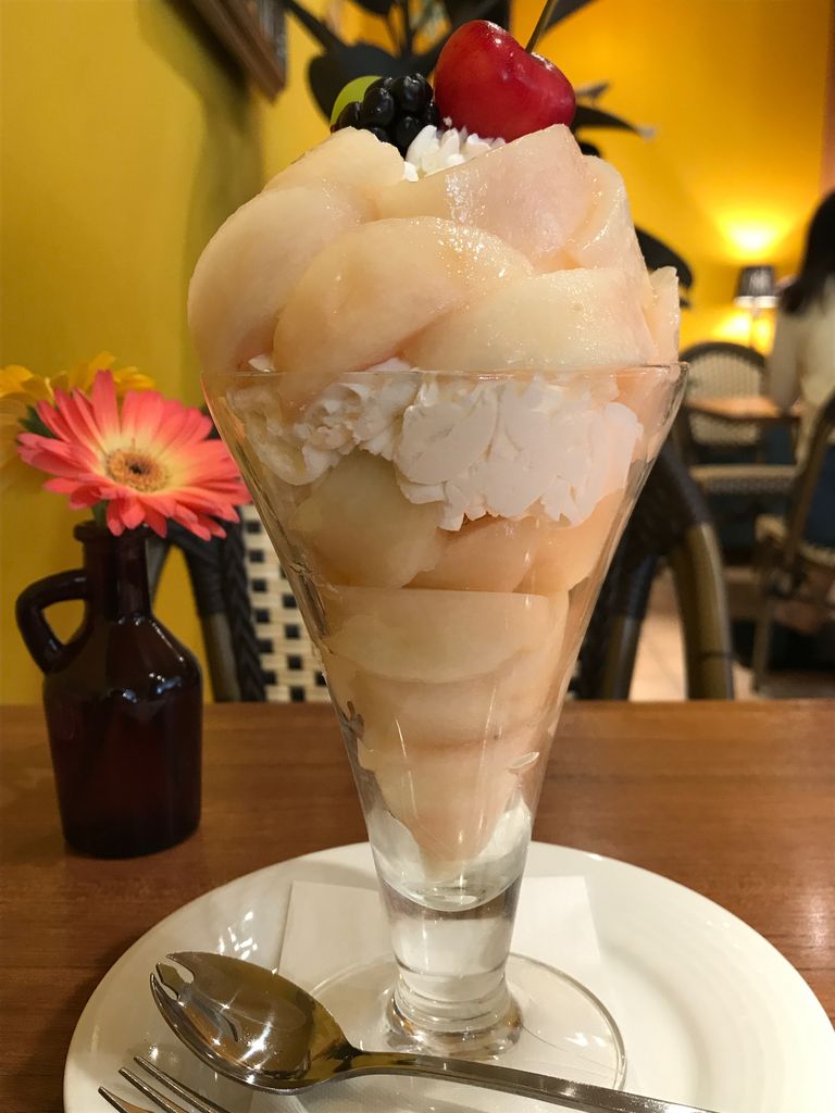 果実園リーベル 桃のパフェ Nobu S House 甘味録