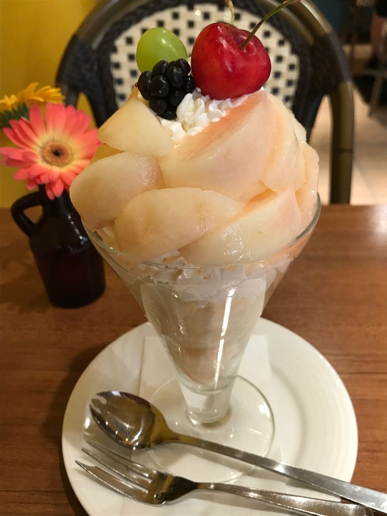 果実園リーベル 桃のパフェ Nobu S House 甘味録
