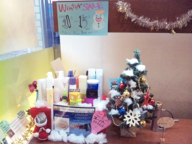 店販商品１０ １５ 割引キャンペーン 店内クリスマスのディスプレイ Hair Brand Infint インフィニット 吹田 美容室 Jr吹田徒歩1分