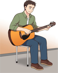 ギターを弾く男性