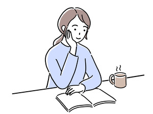 本を読む女性