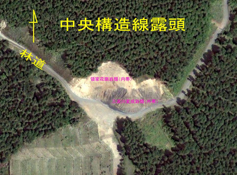 中央構造線 新たな露頭部の上空画像 松阪市議会議員 山本節 中央構造線 新たな露頭部の上空画像 松阪市議会議員 山本節