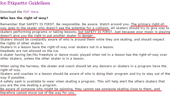 Ice Etiquette Guidelines