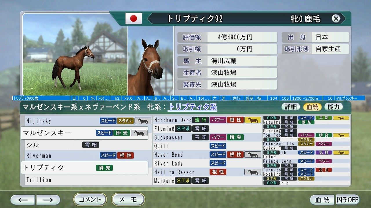 92年主な生産馬 血統構築予定 航路は不定 全速前進 92年主な生産馬 血統構築予定 航路は不定 全速前進