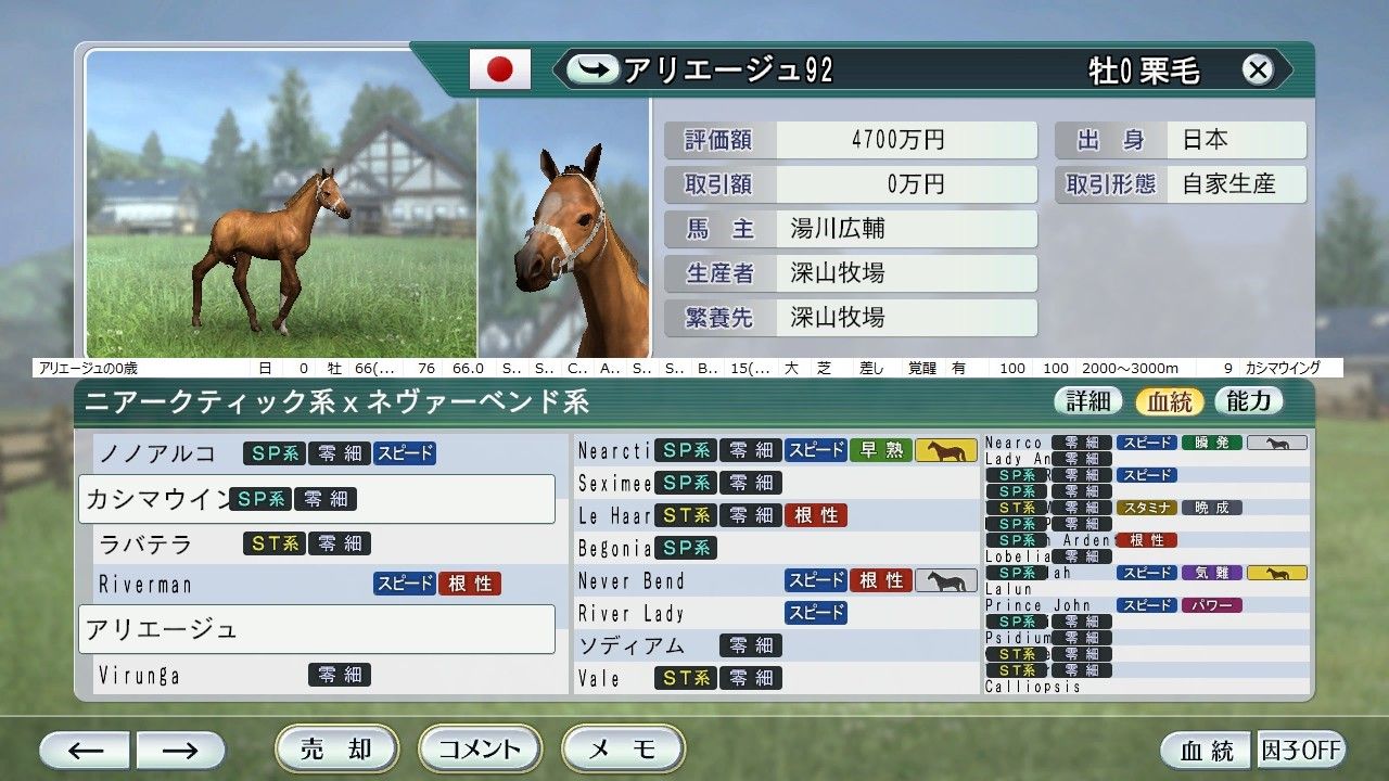 92年主な生産馬 血統構築予定 航路は不定 全速前進 92年主な生産馬 血統構築予定 航路は不定 全速前進
