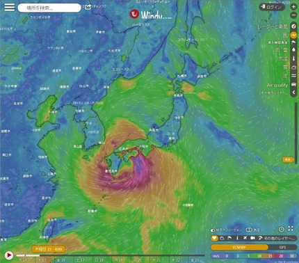 台風１０号１５日６時西日本