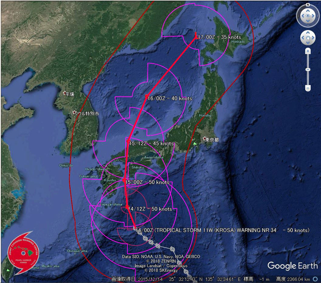 ２０１９年８月の月光浴と台風情報