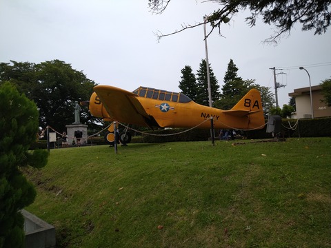 黄色いプロペラ機