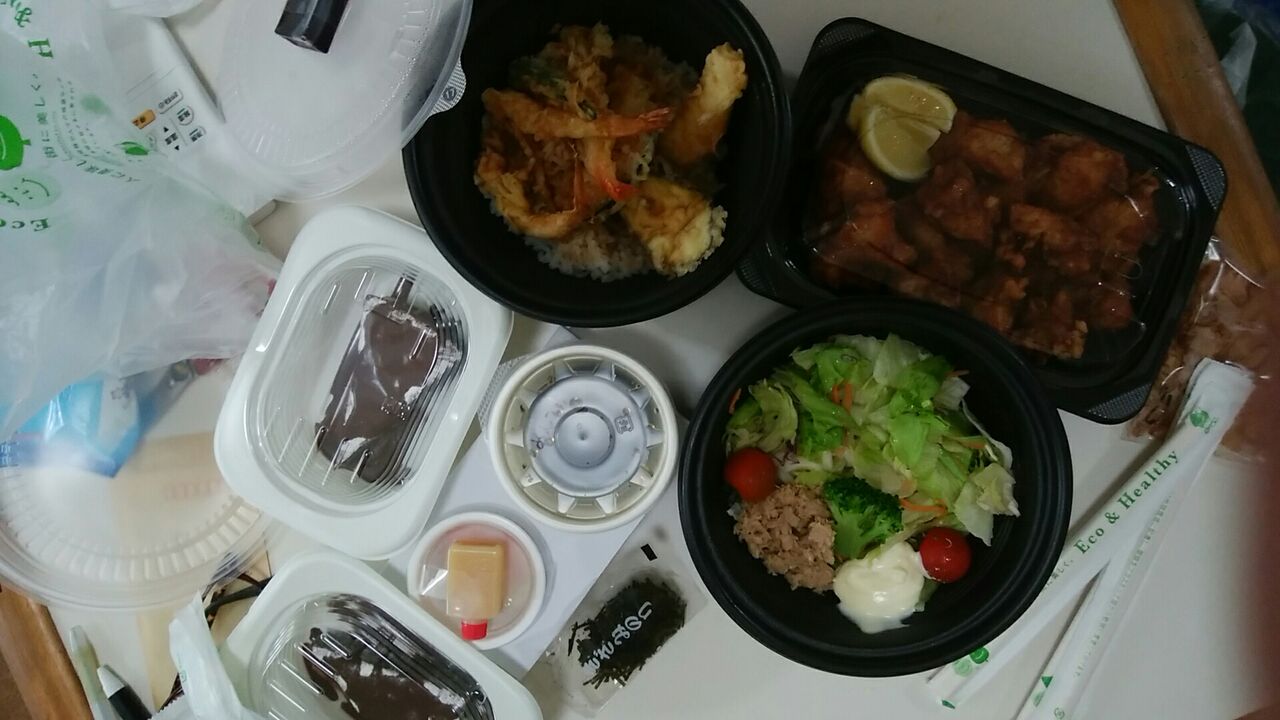 夢庵 前田橋店 天丼セット テイクアウトで 彩り温玉サラダうどん 名古屋市中川区情報2