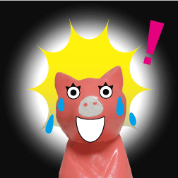 ブタ びっくりw