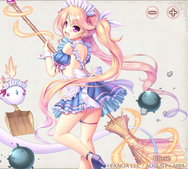 「メイドなんて絶対似合わないと思ってたけど、意外と様になっちゃうもんだね……ちょっと、どこ見てんのさ」オーガスト『あいミス』新イベント『開催！メイド採用試験』