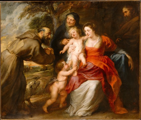 The_Holy_Family_with_Saints_Francis_and_Anne