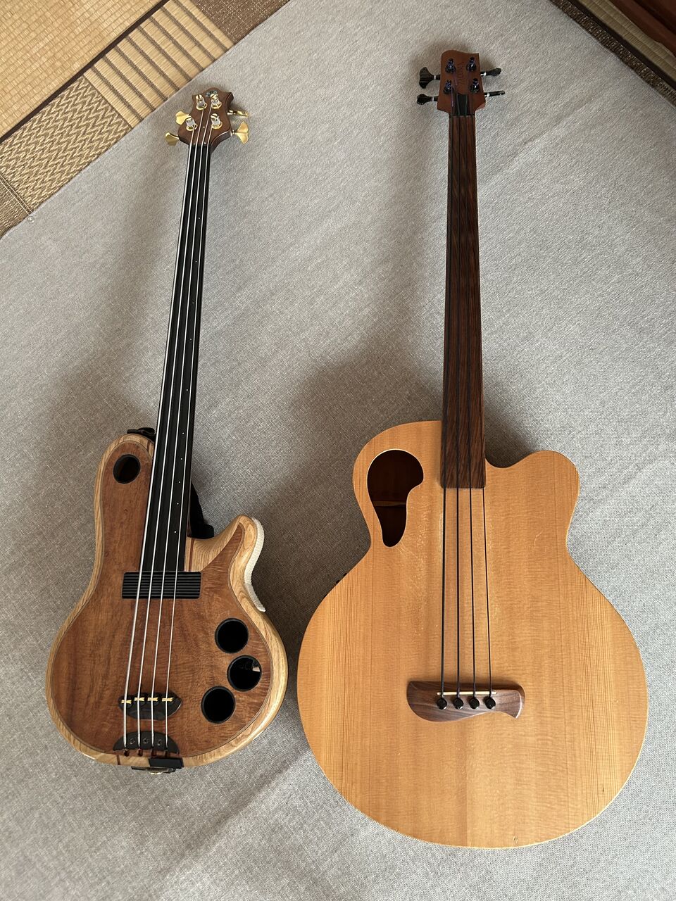 TACOMA 5弦アコースティックベース　CB105c 俺の楽器・私の愛機】1594「指板延長を施して世界に一本になった