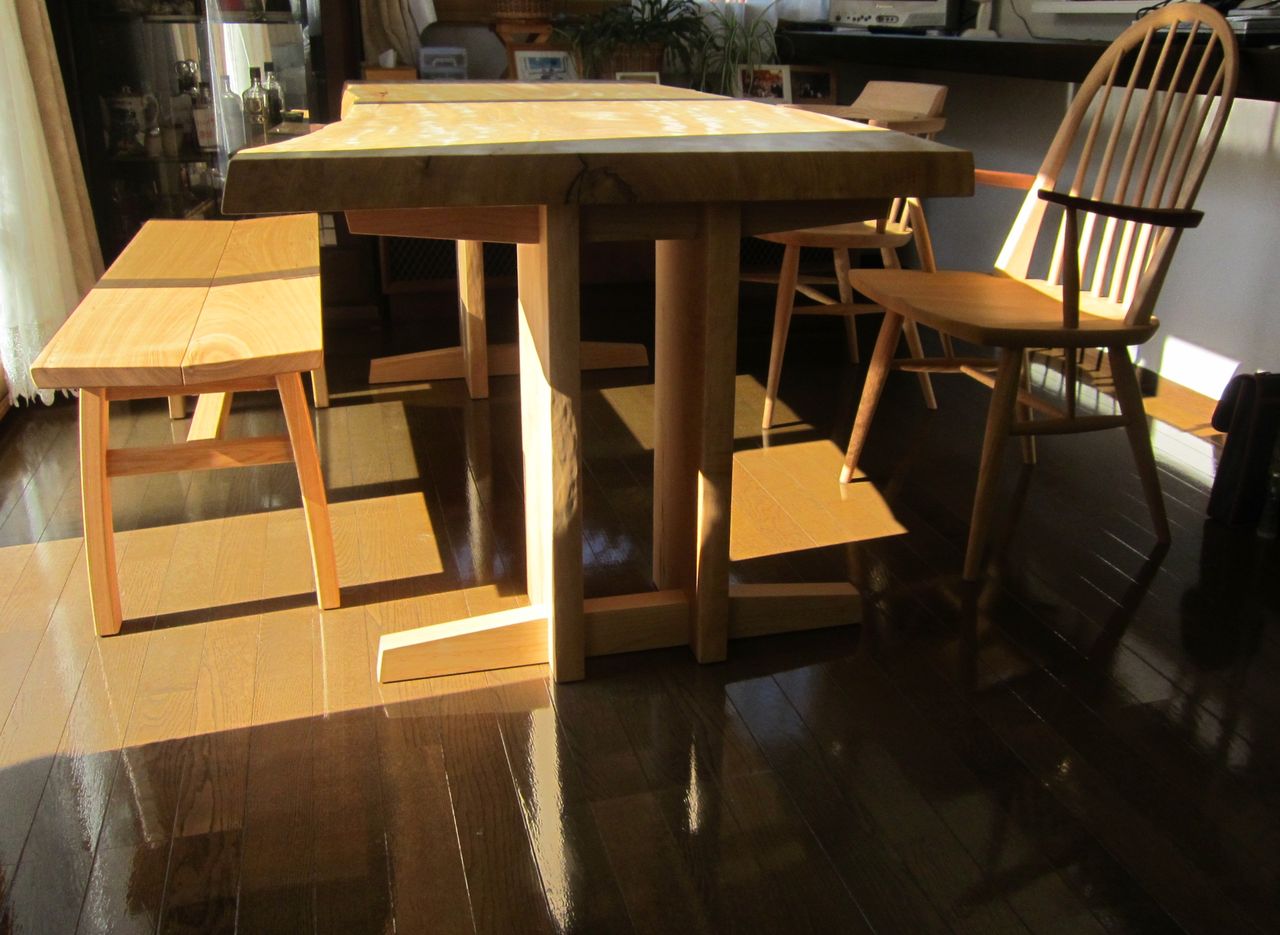 栃 トチ 一枚板ダイニングテーブル チェア ベンチ Japan Interior Style Sin Blog