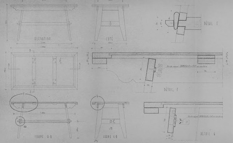 René Gabriel mobilier de Réinstallation Table T 151 - 2