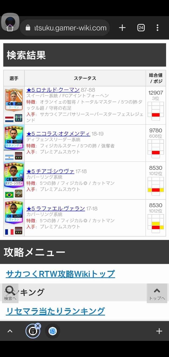 サカつくの5つの肺は強いのか？使えるのか？ : サカつくRTWをタイでやってる人