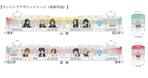 「けいおん！」ラッピング電車が10月6日から走行開始