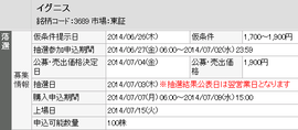 IPO ¥¤¥°¥Ë¥¹¡¡ÃêÁª·ë²Ì