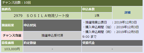 当選SOSiLA物流リート