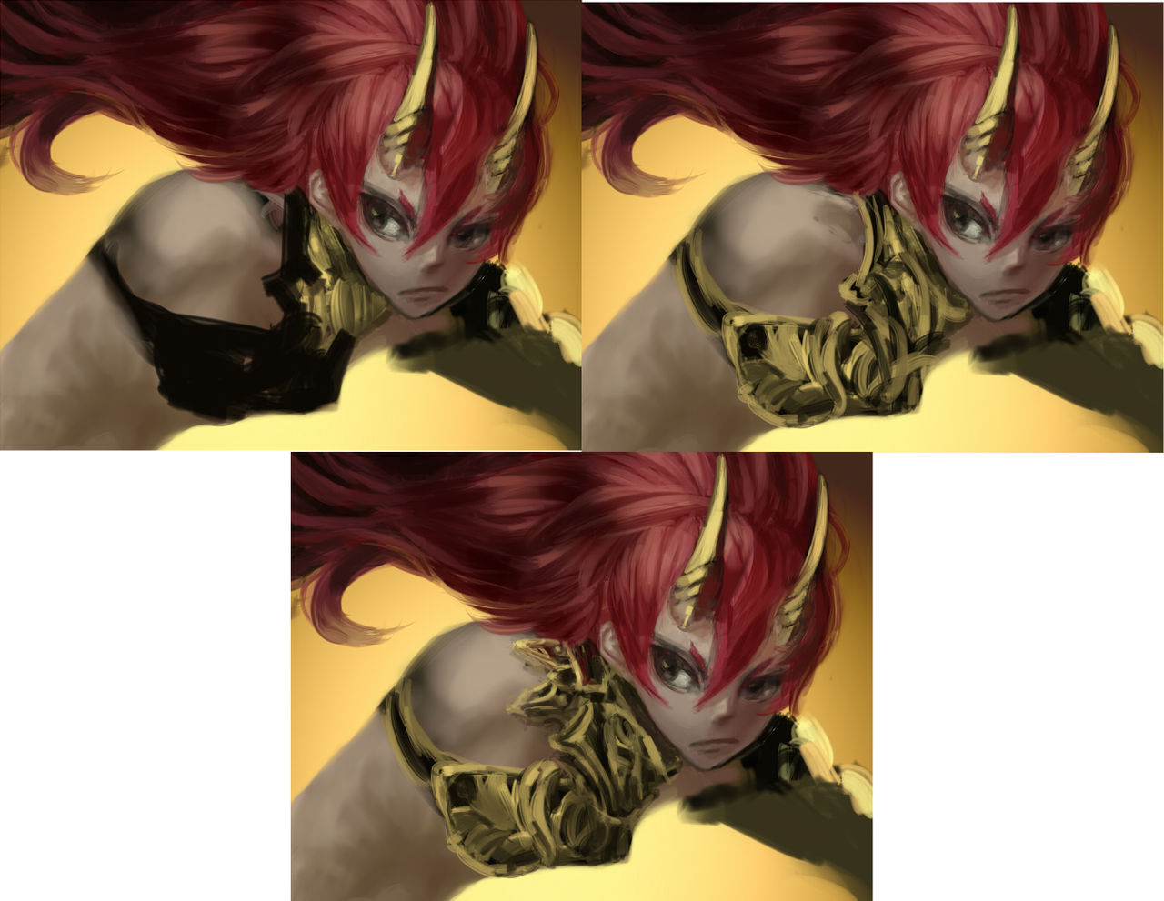 胸の鎧を描き込んでいます メイキング イラストのはなしをしよう