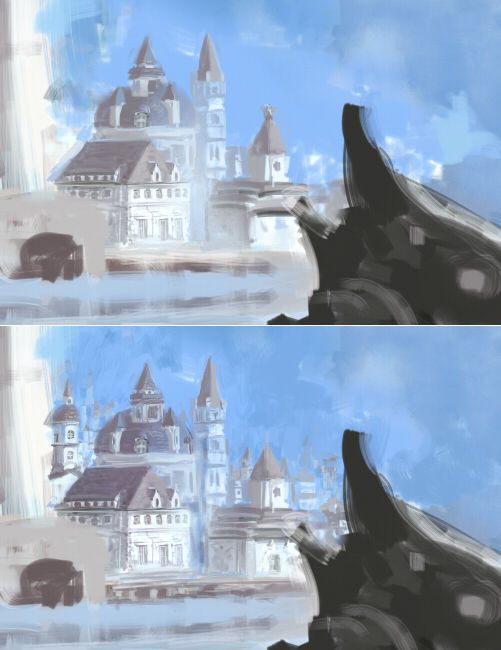 遠景 お城を描き始めました メイキング イラストのはなしをしよう