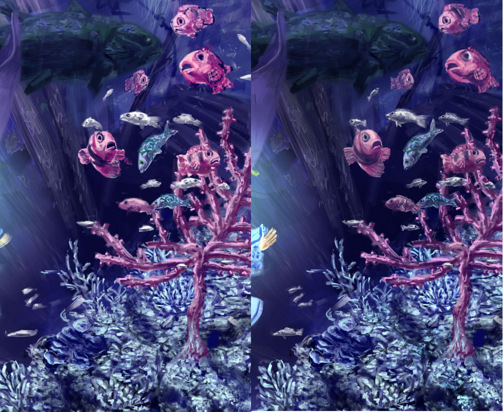 魚と女の子を描き込みました メイキング イラストのはなしをしよう