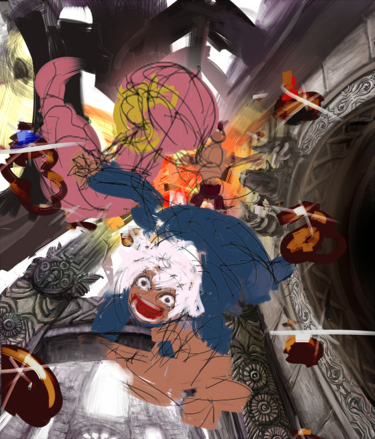 遺跡の入り口を描き込みました メイキング イラストのはなしをしよう