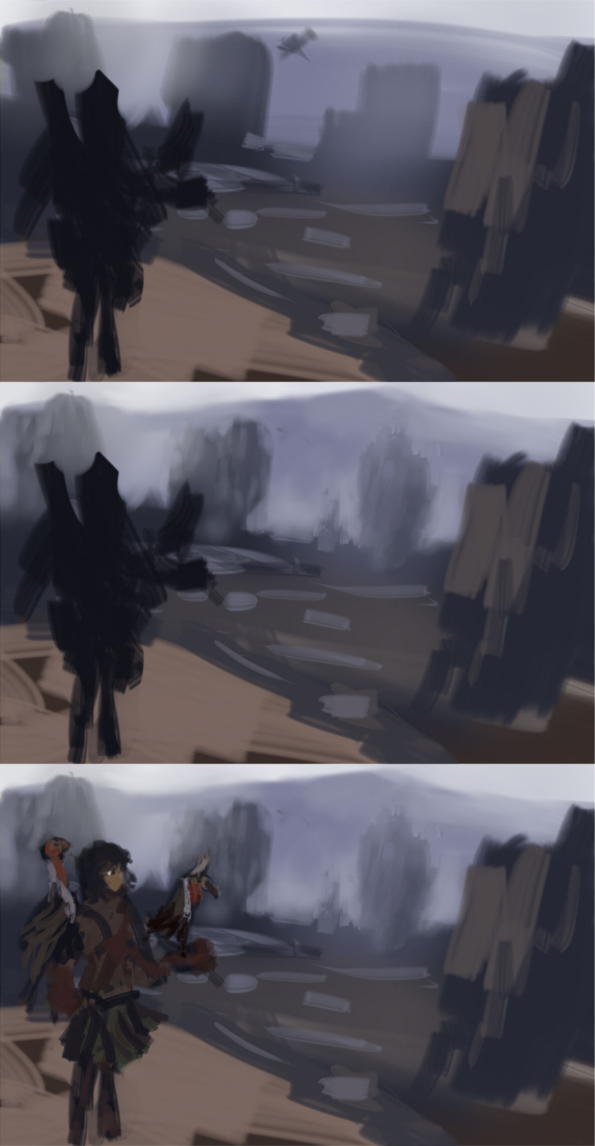 キャラクターと背景を少し描きこみました メイキング イラストのはなしをしよう