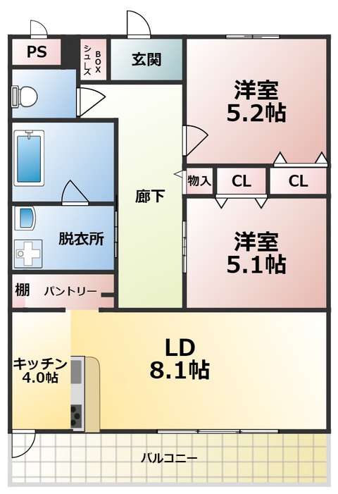 富浜氏共同住宅(2LDK）