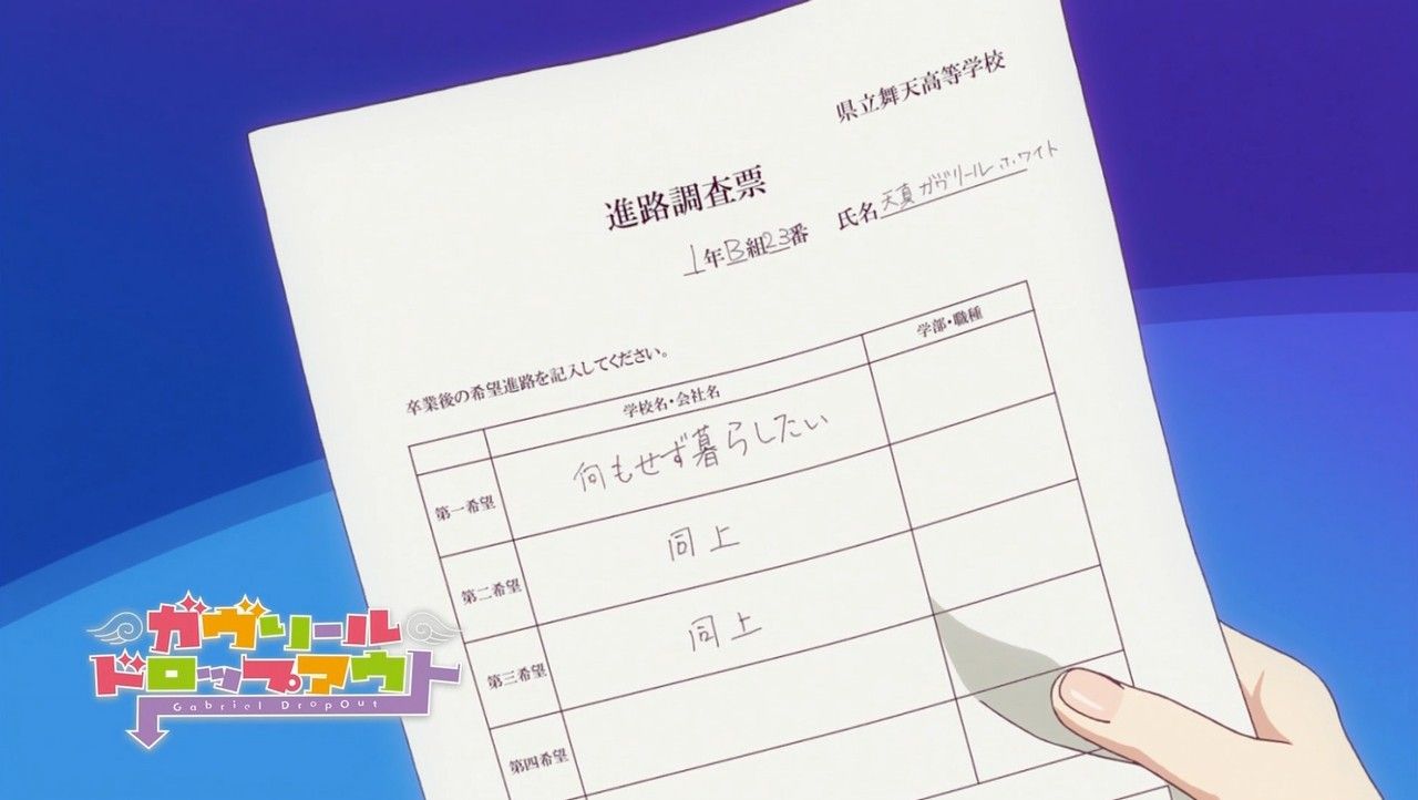 いろとりどりのアニメ ガヴリールドロップアウト ガヴリール達の下の名前に世を忍ぶ仮の名はあるの