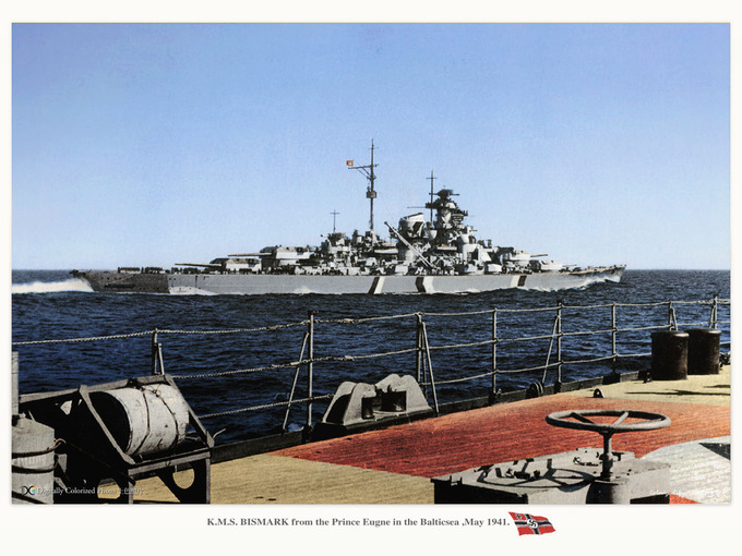 kms Bismarck in the Baltic sea may1941