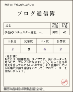 ブログ通信簿3