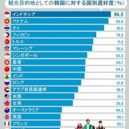 【国際】韓国観光に魅力なしと回答 日本人72% ドイツ人69% カナダ人58% フランス人57% イギリス人57% 豪州人56% 米国人45%